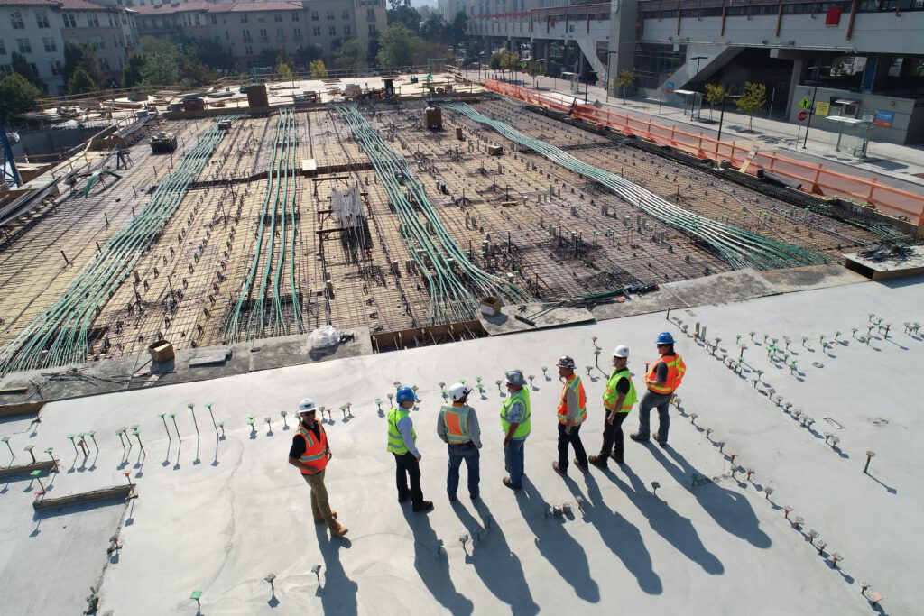 Eine Baustelle aus der Vogelperspektive